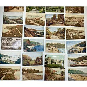 28 Vtg Postcards Torquay England Sands Cove Waldon West Front Beach Lot 1900s